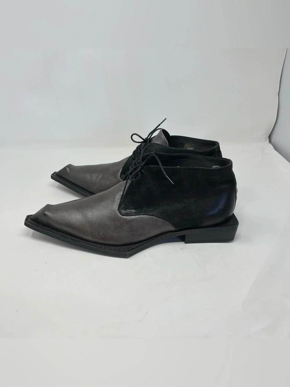 John Fluevog Black Lukas Pointed Toe Chukka Boots